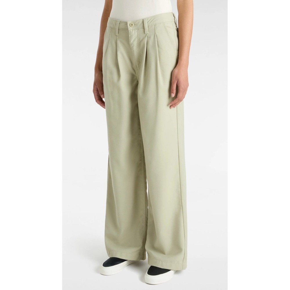 Streetwear Vans‎ Alder Skater Relaxed Wide Leg Pleated Pants Tan Size 24